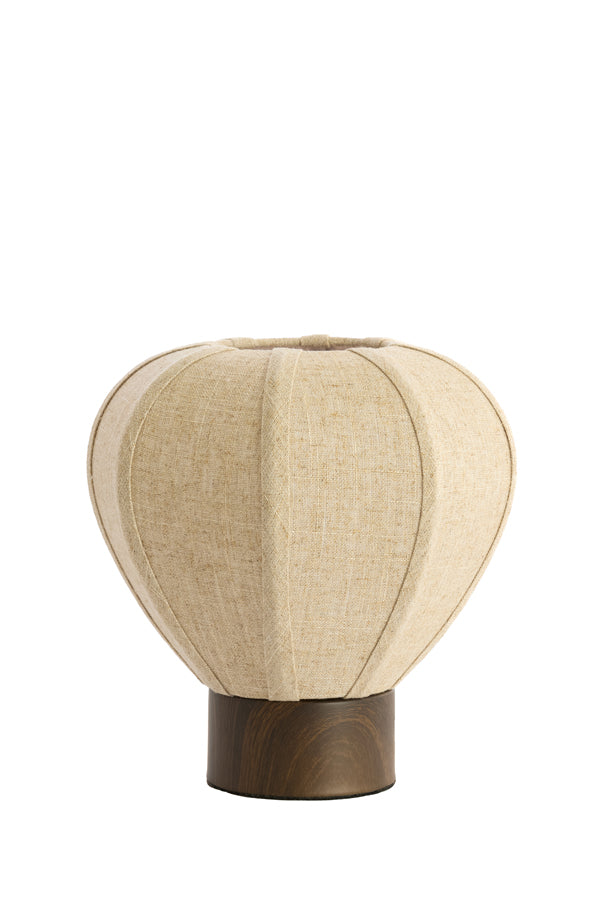 Light & Living Lighting Table lamp 23x23,5 cm KYZO wood print d brown+linen nat. House of Isabella UK