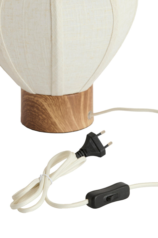 Light & Living Lighting Table lamp 23x23,5 cm KYZO wood print natural+linen cream House of Isabella UK