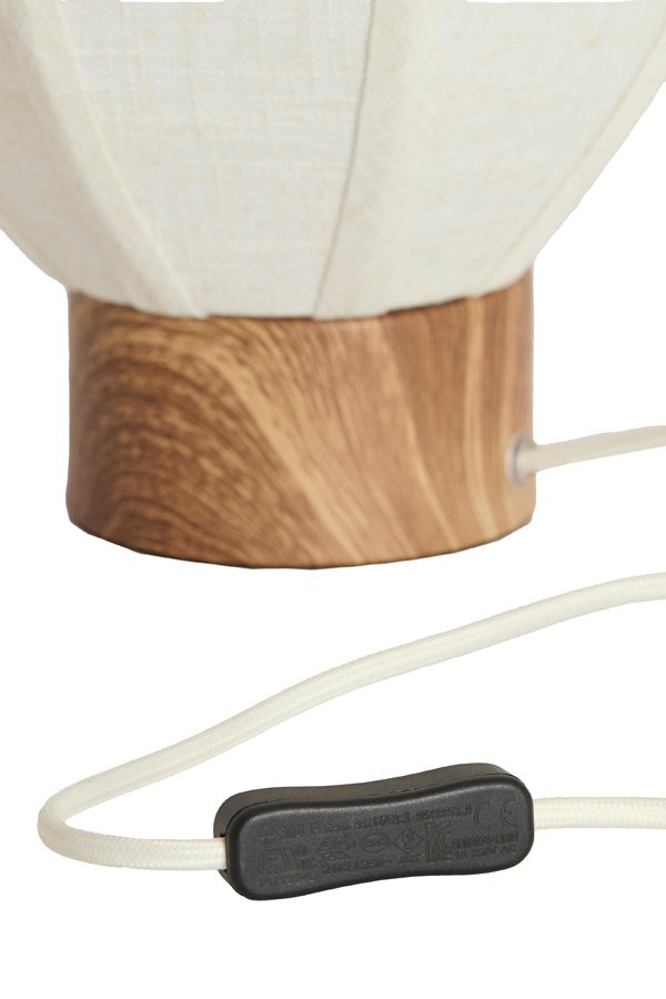 Light & Living Lighting Table lamp 23x23,5 cm KYZO wood print natural+linen cream House of Isabella UK