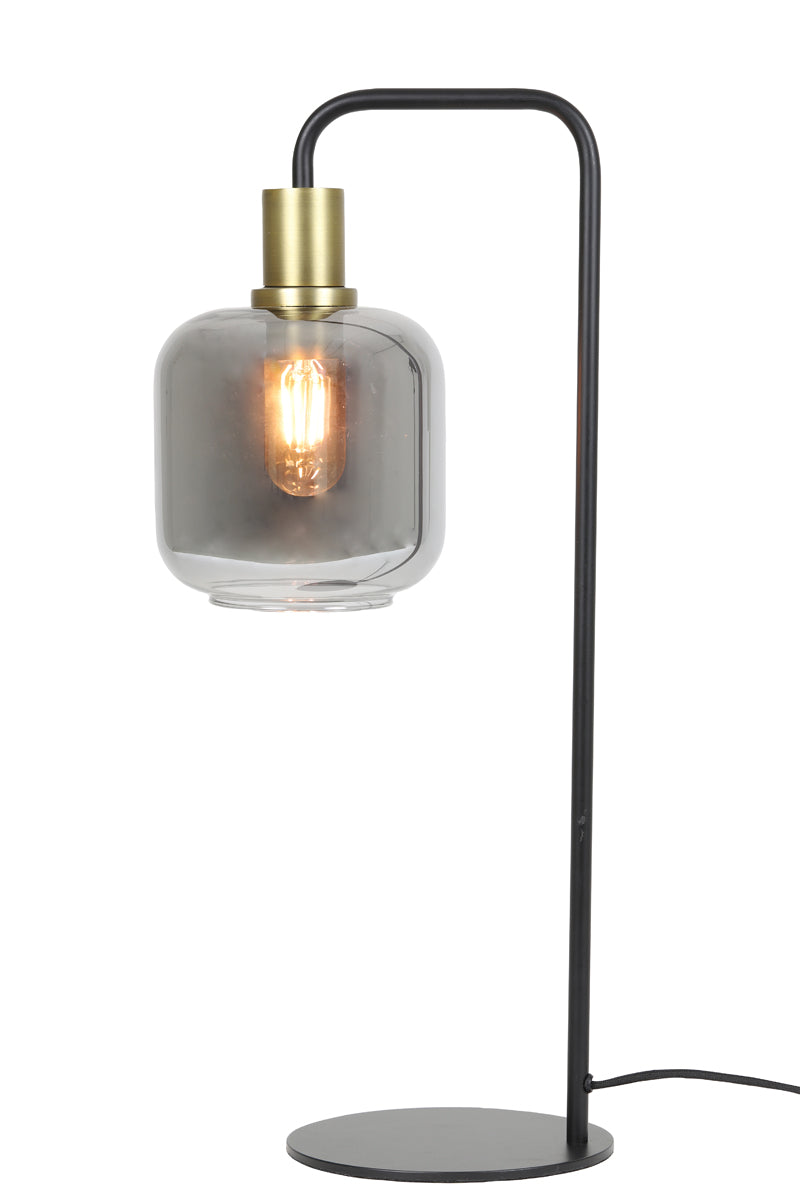 Light & Living Lighting Table lamp 27x18x58 cm LEKAR antique bronze+smoked glass House of Isabella UK