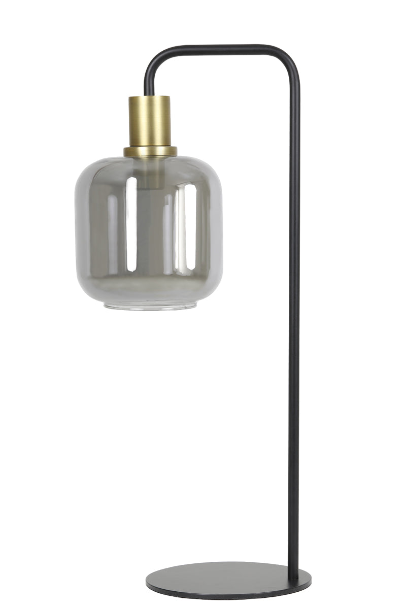 Light & Living Lighting Table lamp 27x18x58 cm LEKAR antique bronze+smoked glass House of Isabella UK