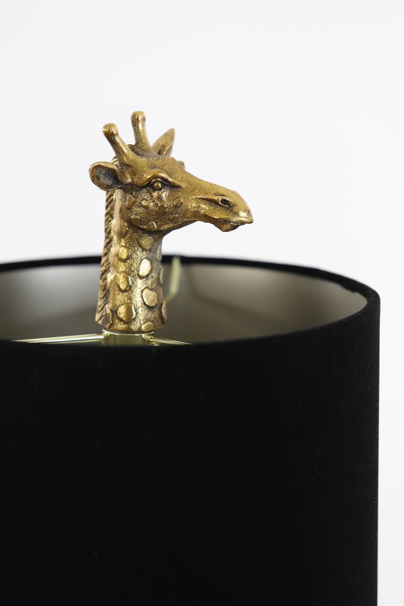 Light & Living Lighting Table lamp 28x20x68 cm GIRAFFE antique bronze+velvet black House of Isabella UK