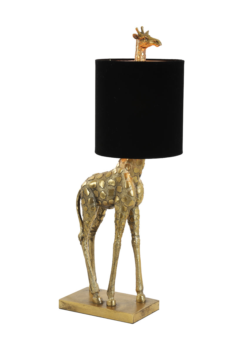 Light & Living Lighting Table lamp 28x20x68 cm GIRAFFE antique bronze+velvet black House of Isabella UK