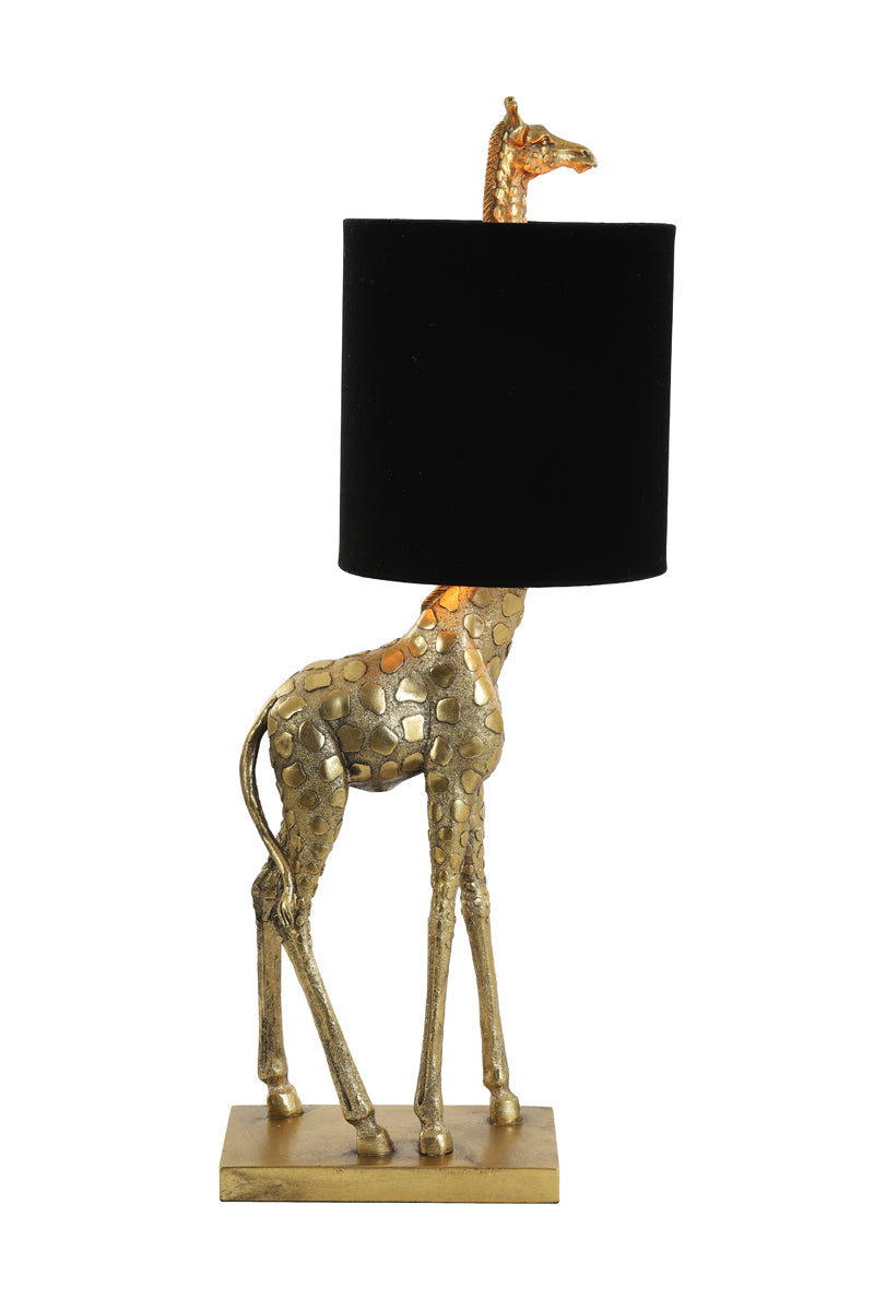 Light & Living Lighting Table lamp 28x20x68 cm GIRAFFE antique bronze+velvet black House of Isabella UK