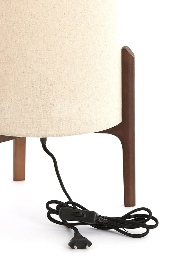 Light & Living Lighting Table lamp 28x44 cm LITTO dark brown+linen natural House of Isabella UK