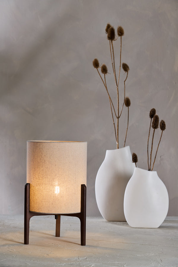 Light & Living Lighting Table lamp 28x44 cm LITTO dark brown+linen natural House of Isabella UK