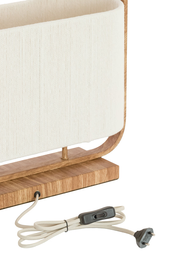 Light & Living Lighting Table lamp 2L 45x15x37,5 cm LECCE wood print natr+rope cream House of Isabella UK