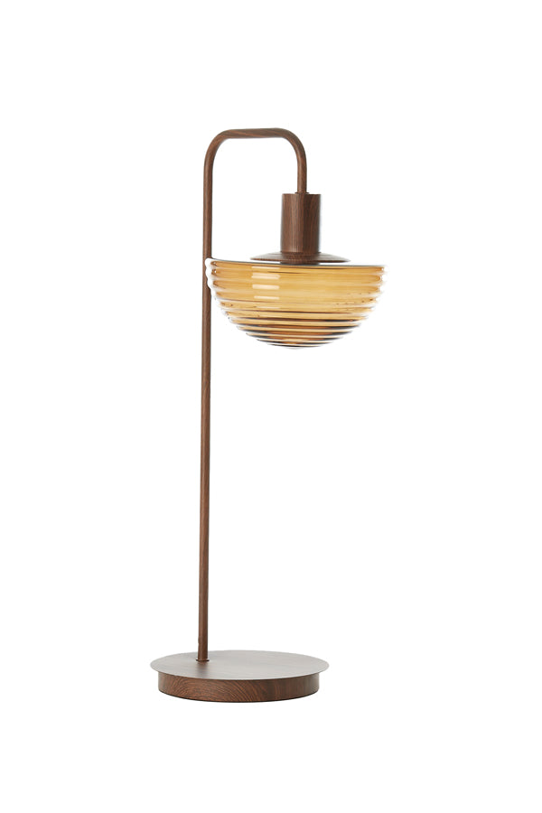 Light & Living Lighting Table lamp 30x20x61 cm BAYLIE wood print d brown+brown glass House of Isabella UK
