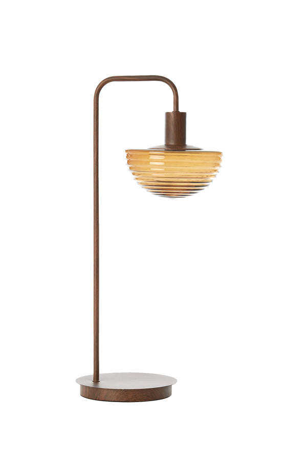 Light & Living Lighting Table lamp 30x20x61 cm BAYLIE wood print d brown+brown glass House of Isabella UK