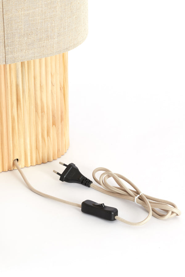 Light & Living Lighting Table lamp 30x20x70 cm LASLO wood natural+linen natural House of Isabella UK
