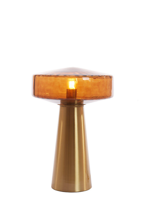 Light & Living Lighting Table lamp 30x45 cm PLEAT glass brown+gold House of Isabella UK