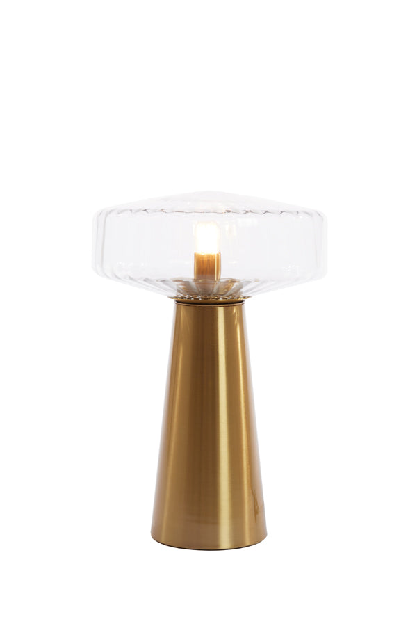 Light & Living Lighting Table lamp 30x45 cm PLEAT glass clear+gold House of Isabella UK