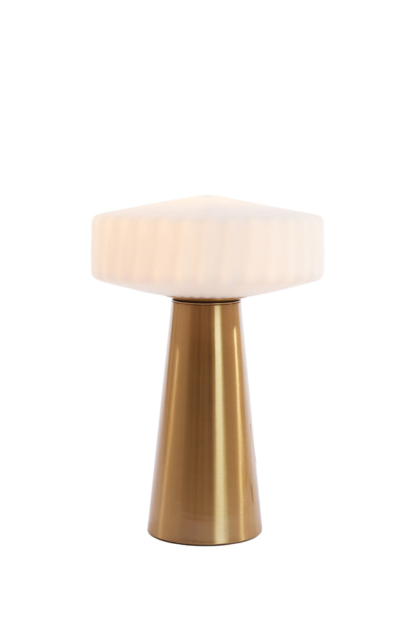 Light & Living Lighting Table lamp 30x45 cm PLEAT glass matt white+gold House of Isabella UK