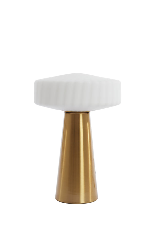 Light & Living Lighting Table lamp 30x45 cm PLEAT glass matt white+gold House of Isabella UK