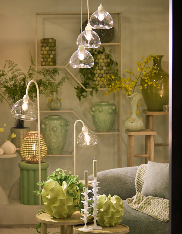 Light & Living Lighting Table lamp 31,5x20x61 cm BISHO glass clear+cream House of Isabella UK