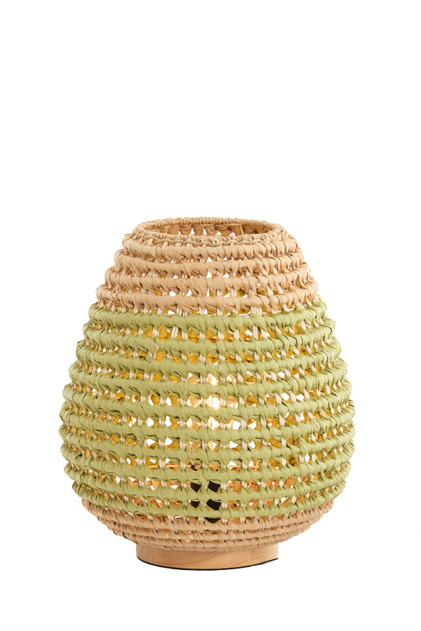 Light & Living Lighting Table lamp 32x34,5 cm KALIPA rattan natural+green House of Isabella UK