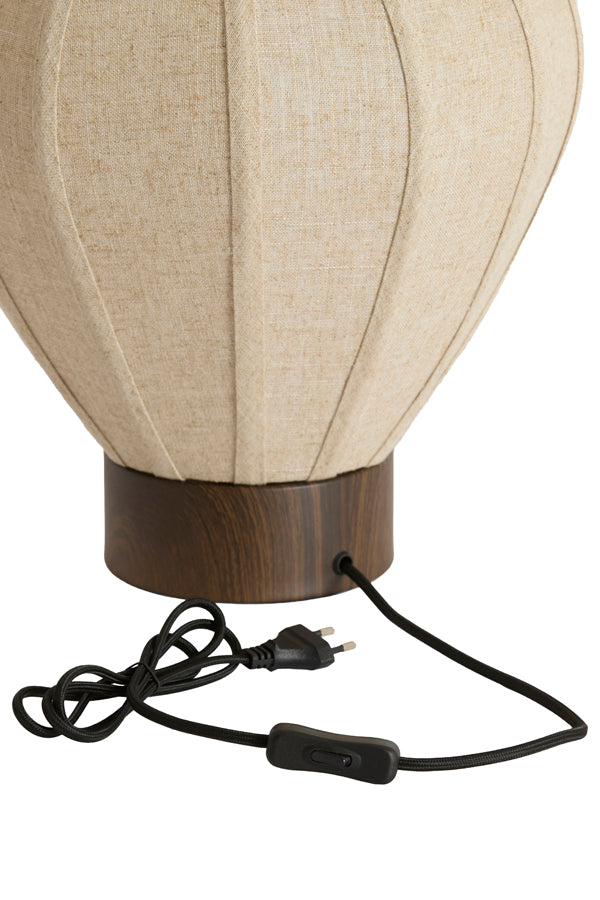 Light & Living Lighting Table lamp 35x36 cm KYZO wood print d brown+linen nat. House of Isabella UK