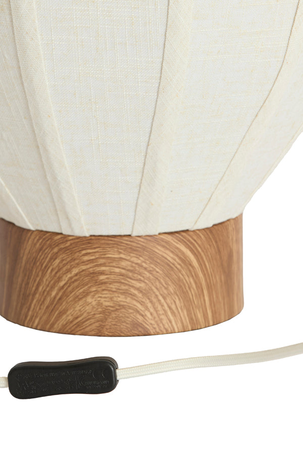 Light & Living Lighting Table lamp 35x36 cm KYZO wood print natural+linen cream House of Isabella UK