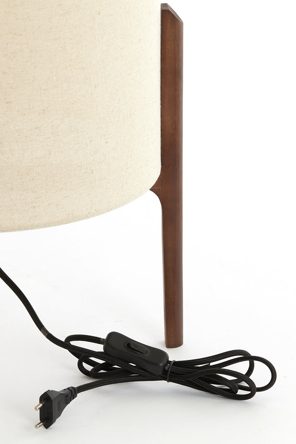Light & Living Lighting Table lamp 35x58 cm LITTO dark brown+linen natural House of Isabella UK