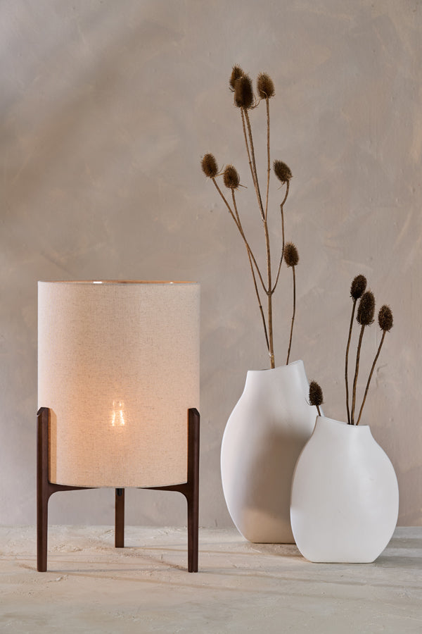 Light & Living Lighting Table lamp 35x58 cm LITTO dark brown+linen natural House of Isabella UK
