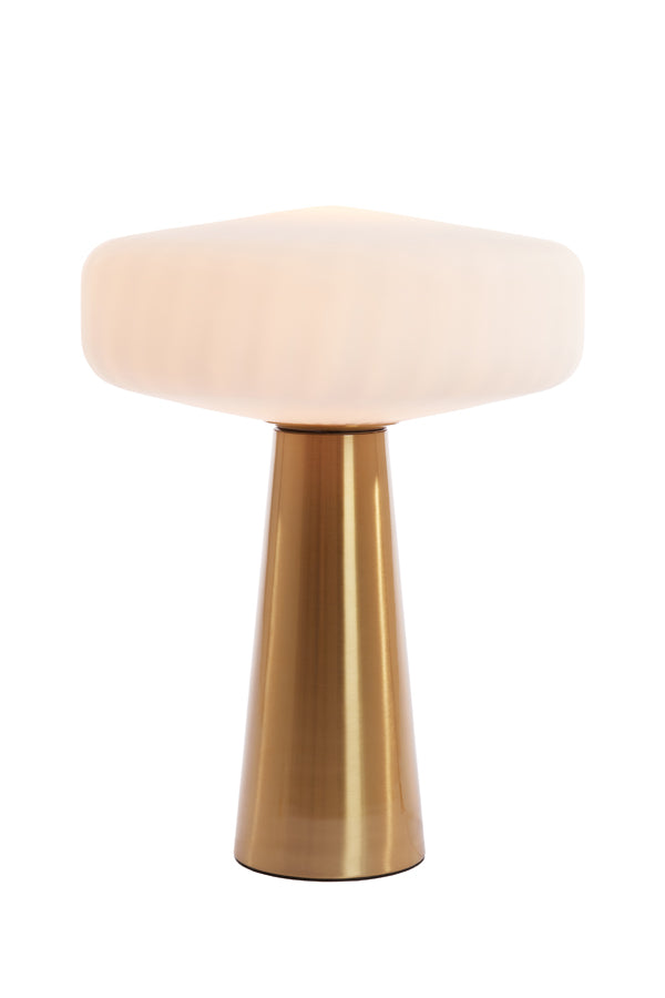 Light & Living Lighting Table lamp 40x53 cm PLEAT glass matt white+gold House of Isabella UK