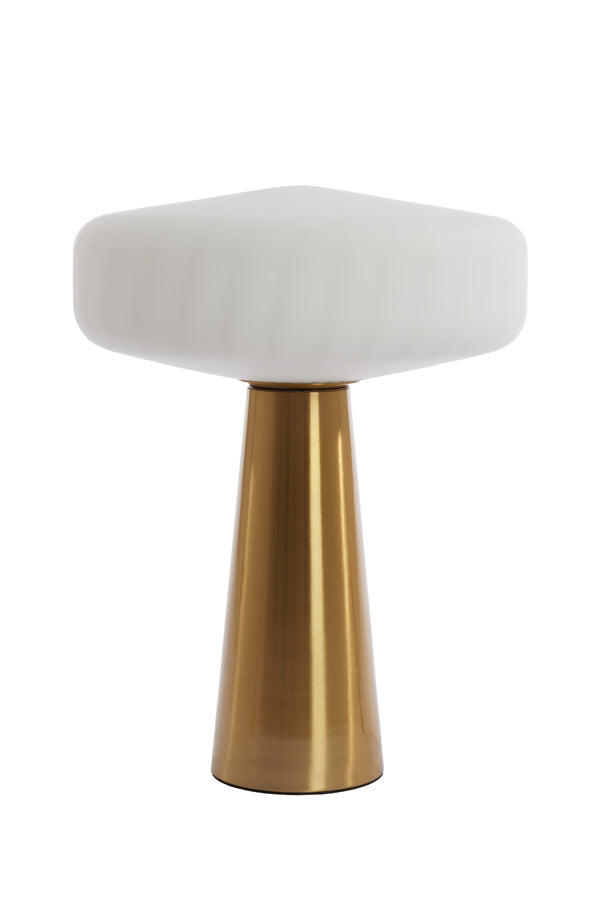 Light & Living Lighting Table lamp 40x53 cm PLEAT glass matt white+gold House of Isabella UK