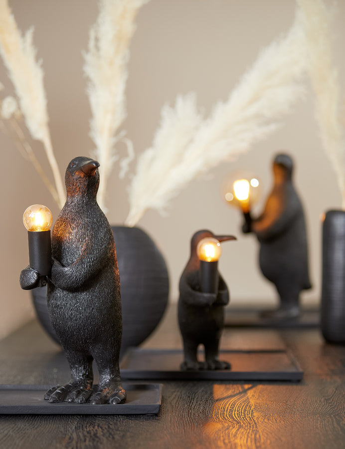 Light & Living Lighting Table lamp E14 12x12x24 cm PENGUIN matt black House of Isabella UK