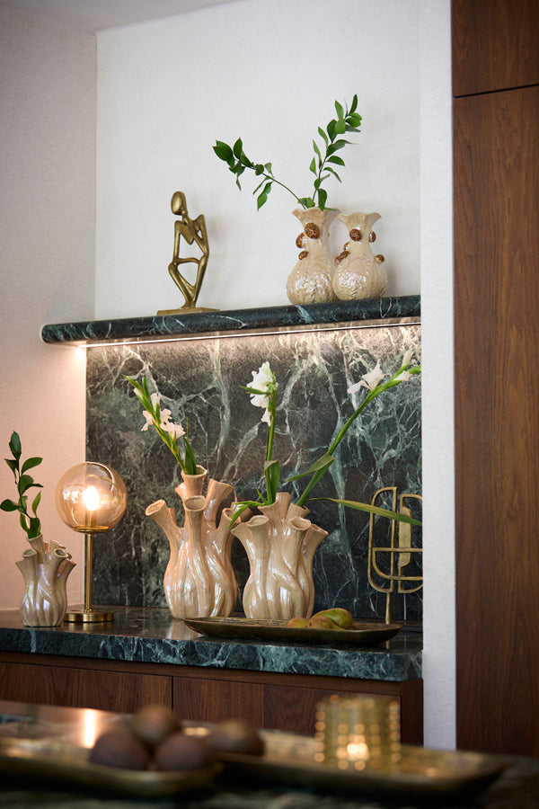 Light & Living Lighting Table lamp E14 20x43 cm MEDINA glass amber+gold House of Isabella UK