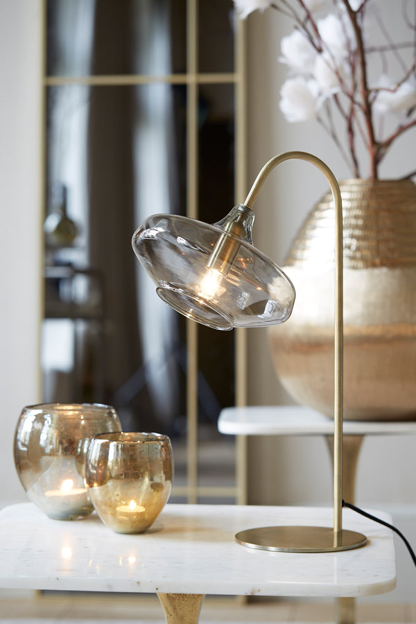 Light & Living Lighting Table lamp E14 31x22x50 cm SOLNA antique bronze+smoked glass House of Isabella UK