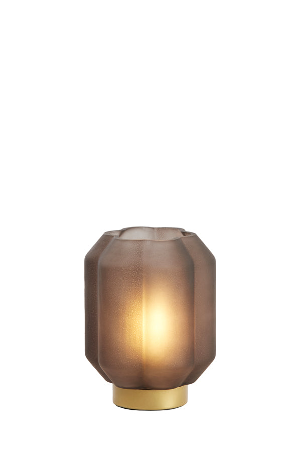 Light & Living Lighting Table lamp LED 13x16,5 cm YVIAS glass matt dark brown+gold House of Isabella UK