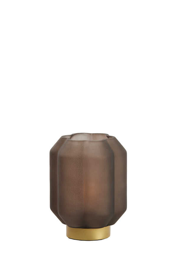 Light & Living Lighting Table lamp LED 13x16,5 cm YVIAS glass matt dark brown+gold House of Isabella UK