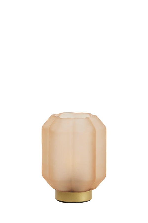 Light & Living Lighting Table lamp LED 13x16,5 cm YVIAS glass matt peach+gold House of Isabella UK