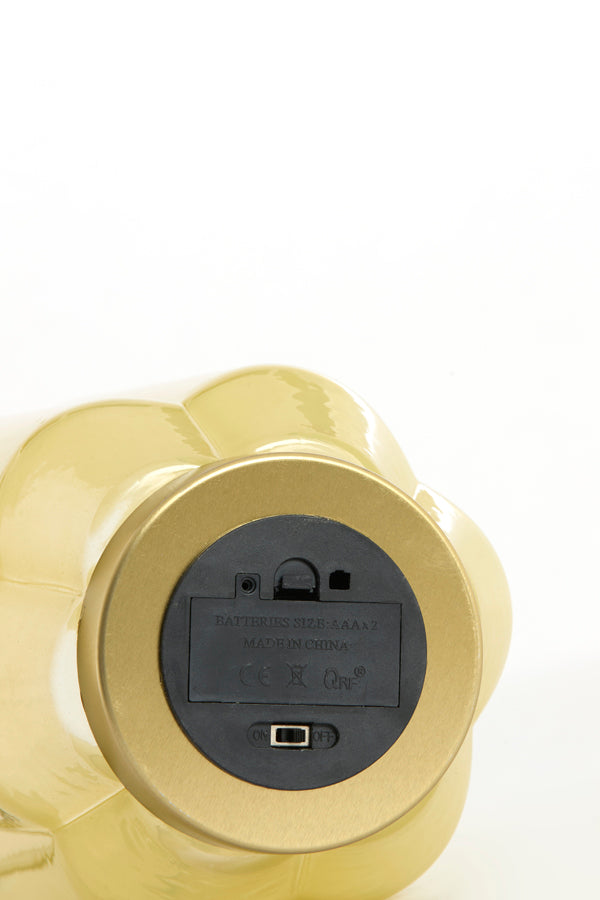 Light & Living Lighting Table lamp LED 13x16,5 cm YVIAS glass milky light yellw+gld House of Isabella UK