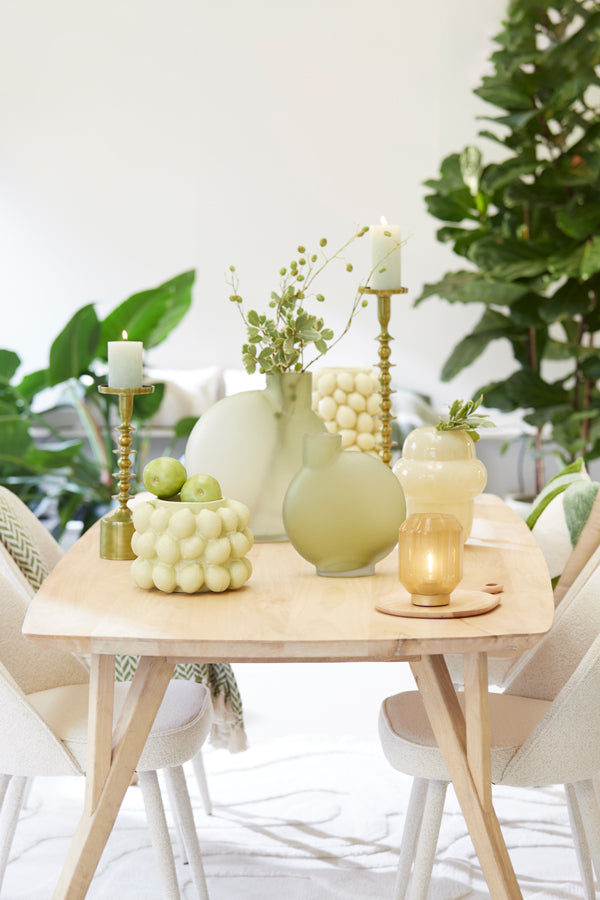 Light & Living Lighting Table lamp LED 13x16,5 cm YVIAS glass milky light yellw+gld House of Isabella UK