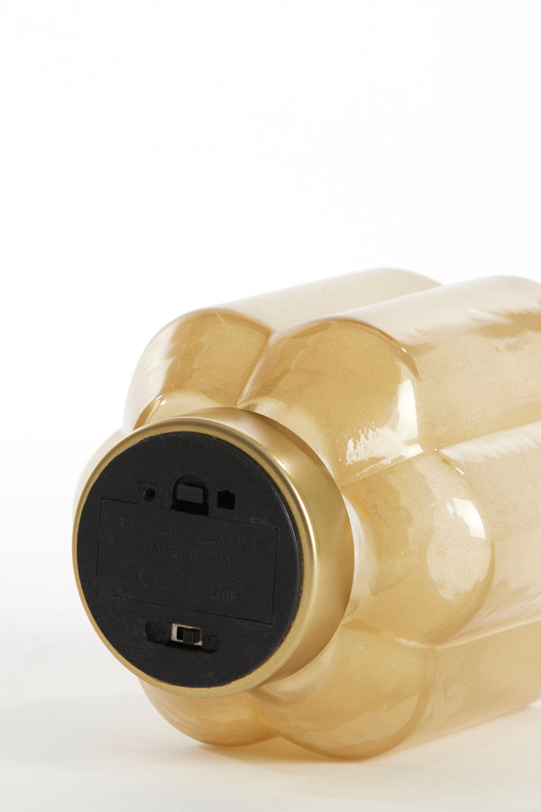 Light & Living Lighting Table lamp LED 13x16,5 cm YVIAS glass milky light yellw+gld House of Isabella UK