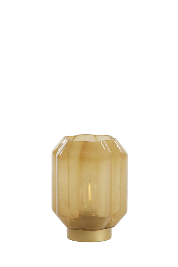 Light & Living Lighting Table lamp LED 13x16,5 cm YVIAS glass milky light yellw+gld House of Isabella UK
