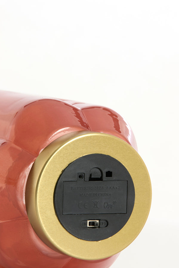 Light & Living Lighting Table lamp LED 15x27 cm YVIAS glass milky brick red+gold House of Isabella UK