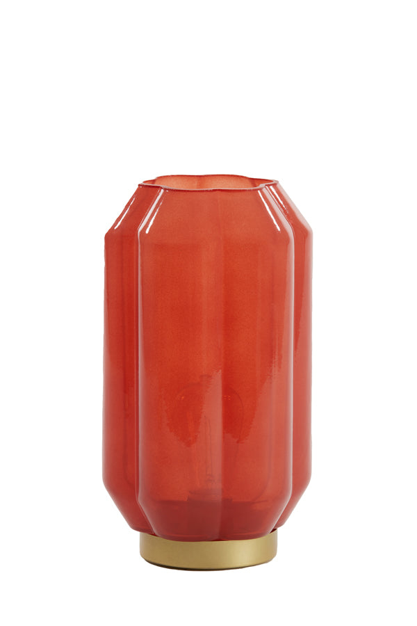 Light & Living Lighting Table lamp LED 15x27 cm YVIAS glass milky brick red+gold House of Isabella UK