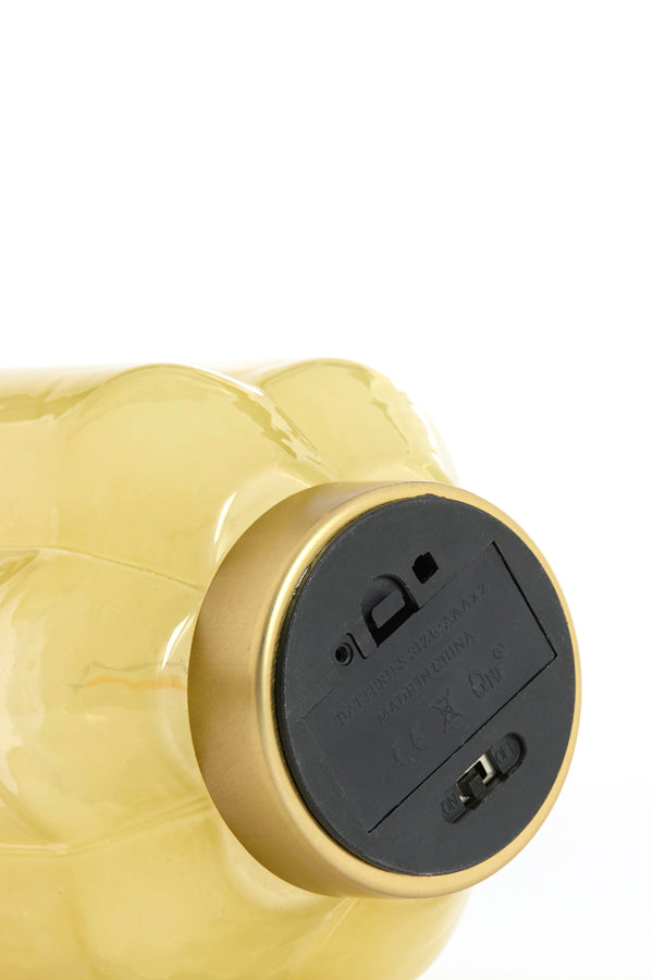 Light & Living Lighting Table lamp LED 15x27 cm YVIAS glass milky light yellow+gold House of Isabella UK