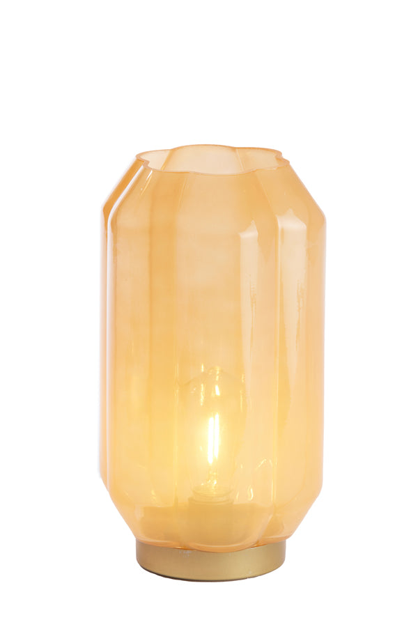 Light & Living Lighting Table lamp LED 15x27 cm YVIAS glass milky orange+gold House of Isabella UK
