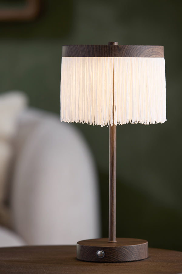 Light & Living Lighting Table lamp LED 17x35 cm DINY wood print dark brown+cream House of Isabella UK