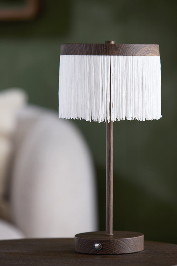 Light & Living Lighting Table lamp LED 17x35 cm DINY wood print dark brown+cream House of Isabella UK