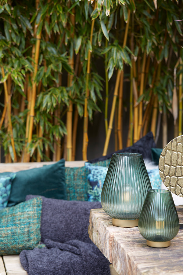 Light & Living Lighting Table lamp LED 21x28 cm TAJERA glass dark green+gold House of Isabella UK