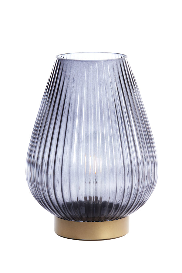 Light & Living Lighting Table lamp LED 21x28 cm TAJERA glass grey+gold House of Isabella UK