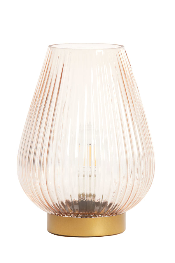Light & Living Lighting Table lamp LED 21x28 cm TAJERA glass peach+gold House of Isabella UK