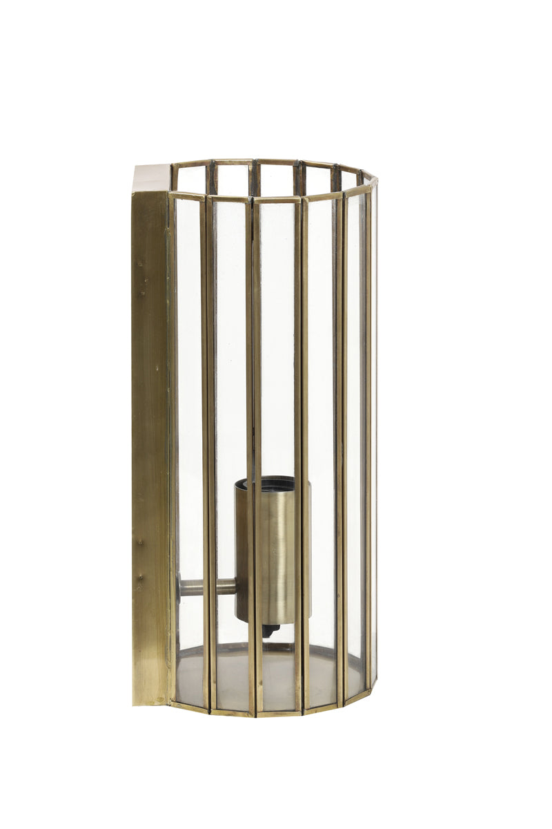 Light & Living Lighting Wall lamp 14x13x30,5 cm STRBY antique bronze+glass House of Isabella UK
