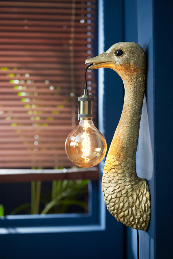Light & Living Lighting Wall lamp 18x15,5x57,5 cm OSTRICH gold House of Isabella UK