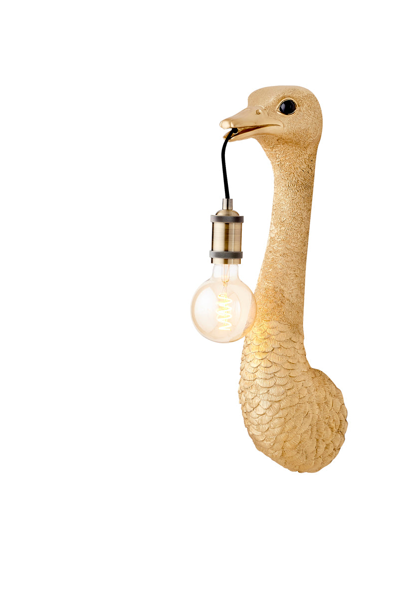 Light & Living Lighting Wall lamp 18x15,5x57,5 cm OSTRICH gold House of Isabella UK