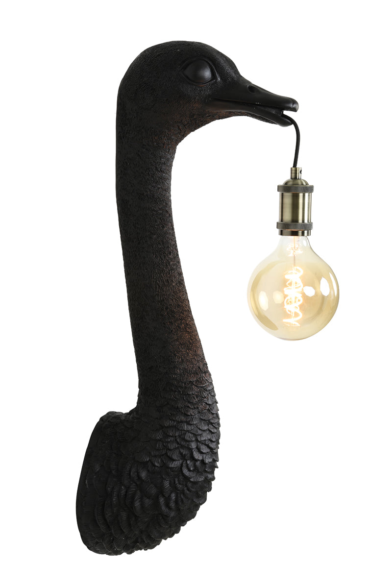 Light & Living Lighting Wall lamp 18x15,5x57,5 cm OSTRICH matt black House of Isabella UK