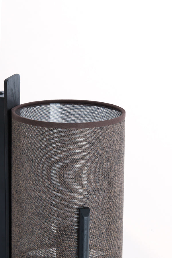 Light & Living Lighting Wall lamp 22x18x36 cm LITTO black+linen dark brown House of Isabella UK